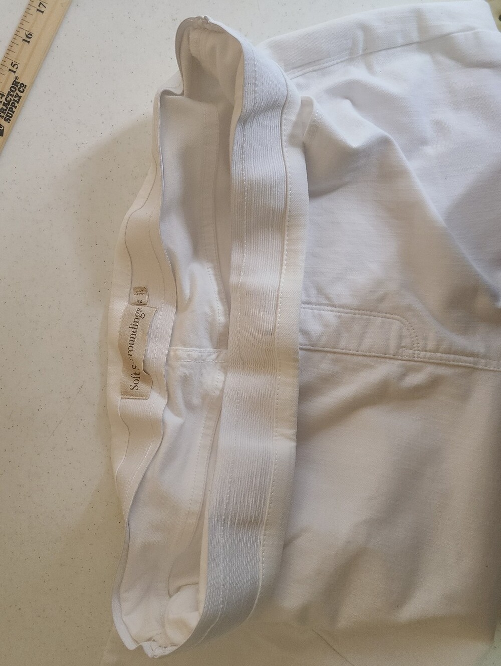Soft Surroundings White Pull On Stretch Denim Jeans Crop Capri XL - Picture 5 of 8